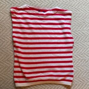 Red and White Striped Cashmere top